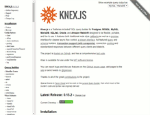 Tablet Screenshot of knexjs.org